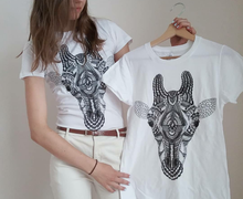 Womens TShirt - Regular Fit Tee - Giraffe TShirt - Womens Graphic Tees - Cool Womens Tops - Trendy Printed Tshirts - White Tee Shirts