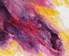 12X12 acrylic abstract art PINK YELLOW