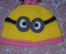 Minion crochet hat