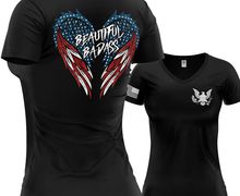 Beautiful Badass Women’s Military T-Shirt | Patriotic & Stylish