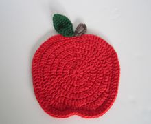 Handmade crochet apple place mat