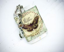 Vintage butterfly resin keychain