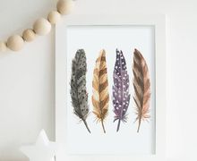 Feathers wall art, boho printable art