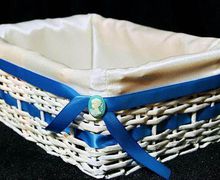 DIY basket from newspaper tubes