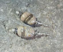 Jasper Earrings, Sterling Silver Earrings,Handmade, Dangle Earrings, Natural Jewelry, Brown Earrings, Pearl, Boho, Gifts for Her