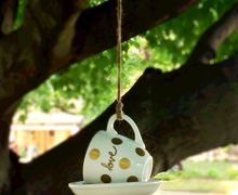 Teacup Bird Feeder, Tea Cup Bird Feeder, birdfeeders, hanging bird feeder