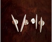 Sterling Silver Tribal Elements Rice Grain Earrings - Medium