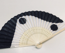 B&W Waves Hand Painted Hand Fans