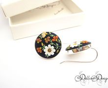 Sunshine * Unique Polymer Clay Set * Sterling Silver Earrings and Pendant * Floral Filigree Set * Spring Jewelry * Applique * Floral