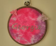 Personalised Tie Dye Name Placque, Butterfly Name Placque, Girl Gifts, Girl's Bedroom, Bedroom Décor, Nursery Décor, Baby Girl
