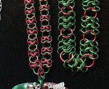 Reversible necklace bracelet set with choice of earrings