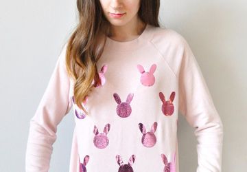DIY Metallic Pink Bunny Sweater
