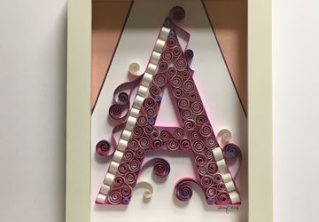 Custom monogram, Nursery name sign, Nursery room decor, Kid's room decor, Quilling art, Custom sign, Framed wall art