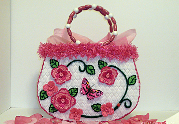 White and Pink Rose large tote bag