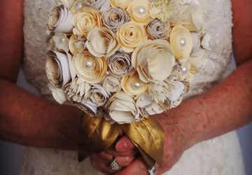Vintage Paper Flower Wedding Bouquet