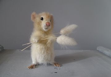 Felted hamster, portrait doll