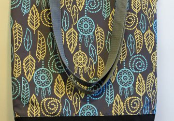 Textile bag "Foliage" (gray).
