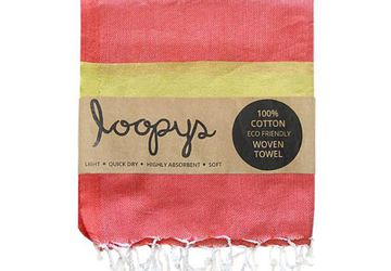 Sherbet/ Neon Candy Stripe Turkish Towel | Takes Up Less Space In Your Bag