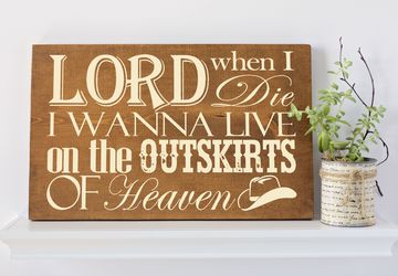 Outskirts of Heaven, Customizable Signs, Ranch Sign, Custom Ranch Décor, Ranch Décor, Gifts for Men, Man Cave Décor, Wall Art Wood, Wall Art