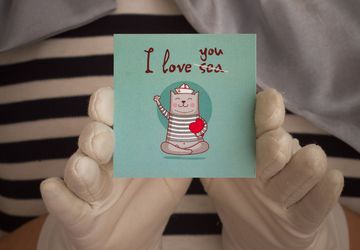 Souvenir card "I love you (sea)"