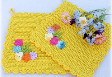 Set of oven cloth "A piece of the sun"