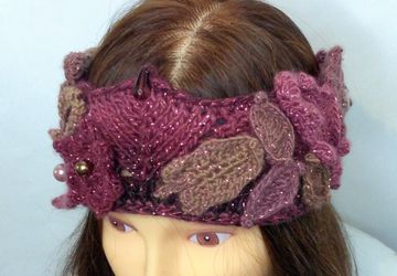Elf Style Headband, Autumn Colours Headband with Flowers and Leaves, Wiccan Headband, Festival Wear, Winter Headband