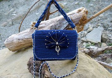 Crochet handbag, woman clutch bag, crochet crossbody bag purse cotton bag