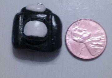Small black and white Camera polymer clay