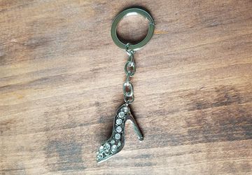 Cinderella's Slippers Silver Key Chain