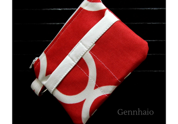 Key Fob Wallet, Small Minimalist Fabric Wallet, Red Small Pouch, Keychain Wallet Pouch, Keychain Card Holder, Earbud Case