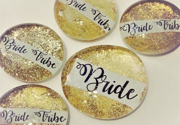 6 Pack Bride Tribe Ultra Gold Sparkle Pins