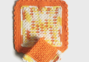 Orange Dishcloth Set