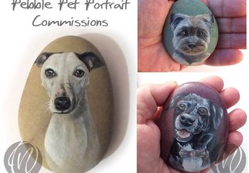 Pebble Pet Portrait commission - dogs