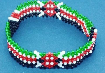 Masai beaded Kenyan flag bracelet-Masai beaded bracelet-masaai jewelry