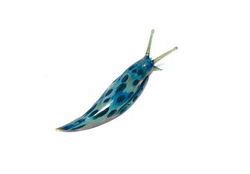 Sky Spotted Slug - Borosilicate Glass Sculpture