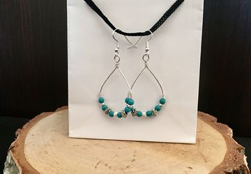 Hooped turquoise earrings