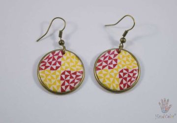 Portuguese Ceramic Tiles Round Earrings - BCDA-2-63