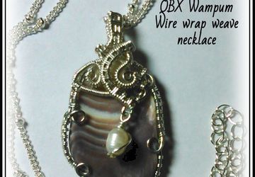 OBX Wampum-wire wrap weave necklace