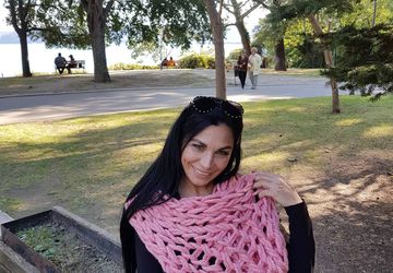 Hand arm knitted Super chunky infinity scarf