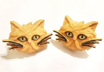 Ginger Cat Post Earrings #23