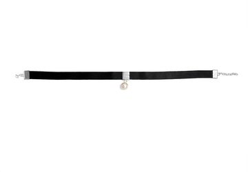 Impress Leather Choker with Cultivated Pearl & .925 Sterling Silver Brooch and Details