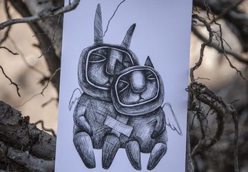 Postcard "Space Freaks. An angel"