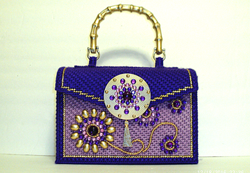 Purple and Gold Jeweled Handbag