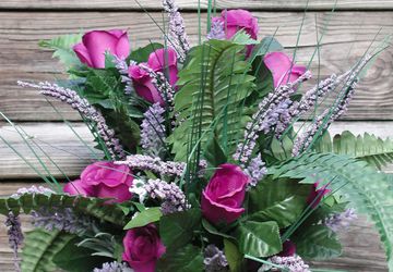 Purple Roses Silk Floral Arrangement
