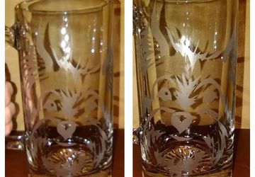 25 ounce etched Dog Breeds Beer Mug