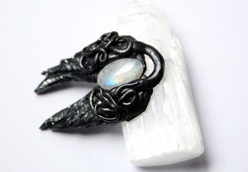 Rainbow moonstone pendant - amulet