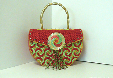 Red,Green and Gold Jeweled Handbag