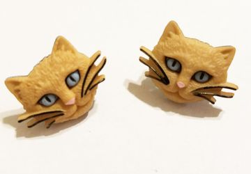 Cute Light Brown Cat Post Earrings #25