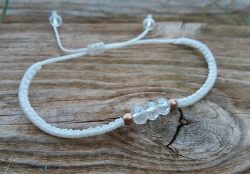 White Minimal Macrame Bracelet