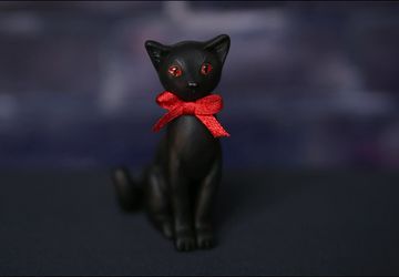 A toy black cat